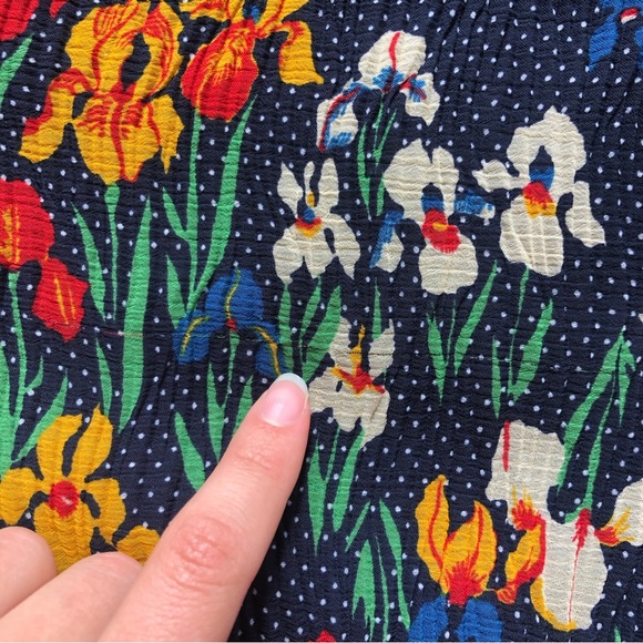 Tory Burch Josephine iris garden floral dot drawstring blouse top peasant - Picture 14 of 14